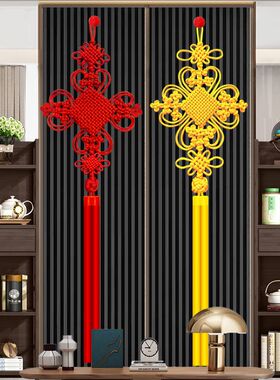 黄色中国结挂件客厅大号蓝色中国节装饰玄关卧室高档装饰电视墙