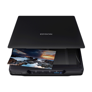 爱普生EPSON V19ii V39ii平板彩色照片影像文档扫描仪A4文件高清绘画图稿影像办公开机即扫USB供电可拆卸盖板