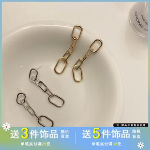 潮耳饰ins风镂空长款 耳环女165 链条耳钉2021新款 S925银针韩国个性