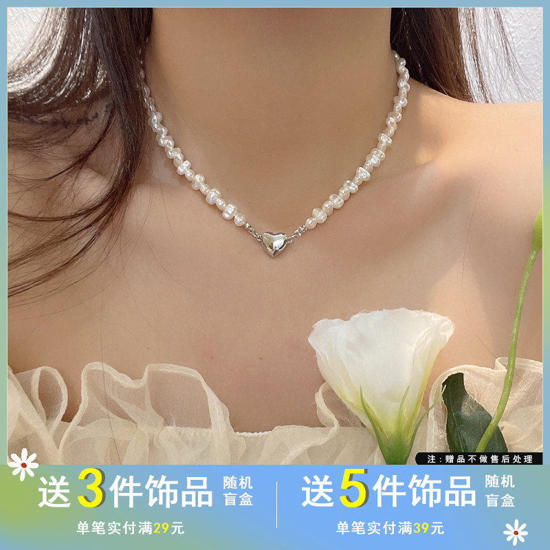 韩国ins不规则异形珍珠项链女