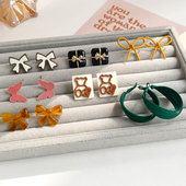 回馈新老客户可爱简约小众设计耳环耳夹个性 不规则耳饰不参与满赠