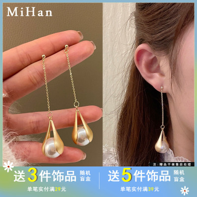 觅韩日韩女气质长款耳环