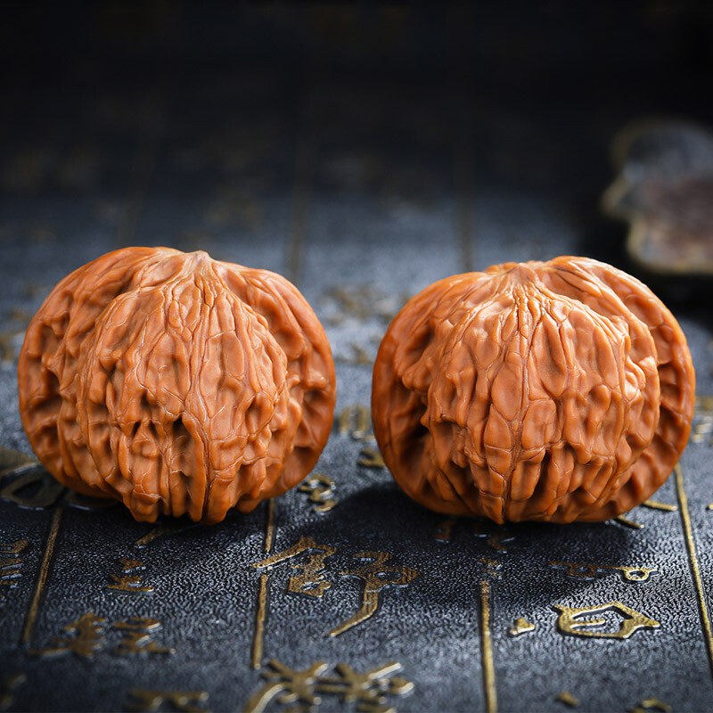 妍韵珠宝 文玩核桃磨盘狮子头手盘玩把件古玩物件麻核桃 40-41mm