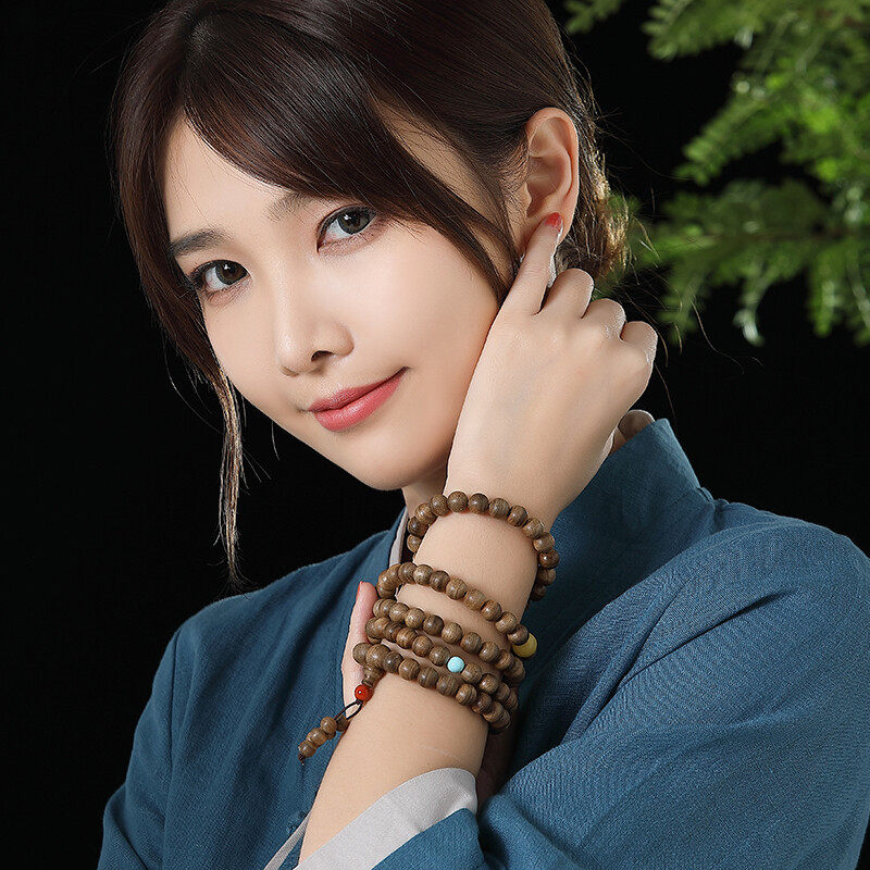 妍韵珠宝 精品沉香木手串 蜜蜡南红玛瑙绿松石 男女款 8mm108颗