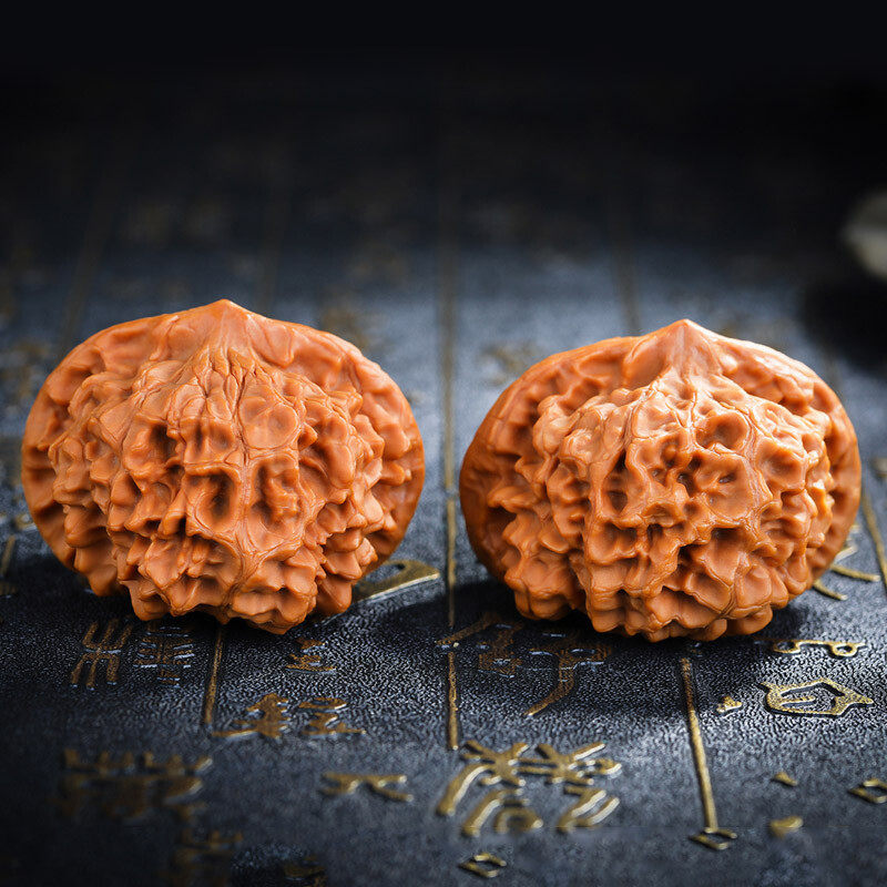 妍韵珠宝 文玩核桃官帽特盘玩把件古玩手盘物件麻核桃 46-47mm