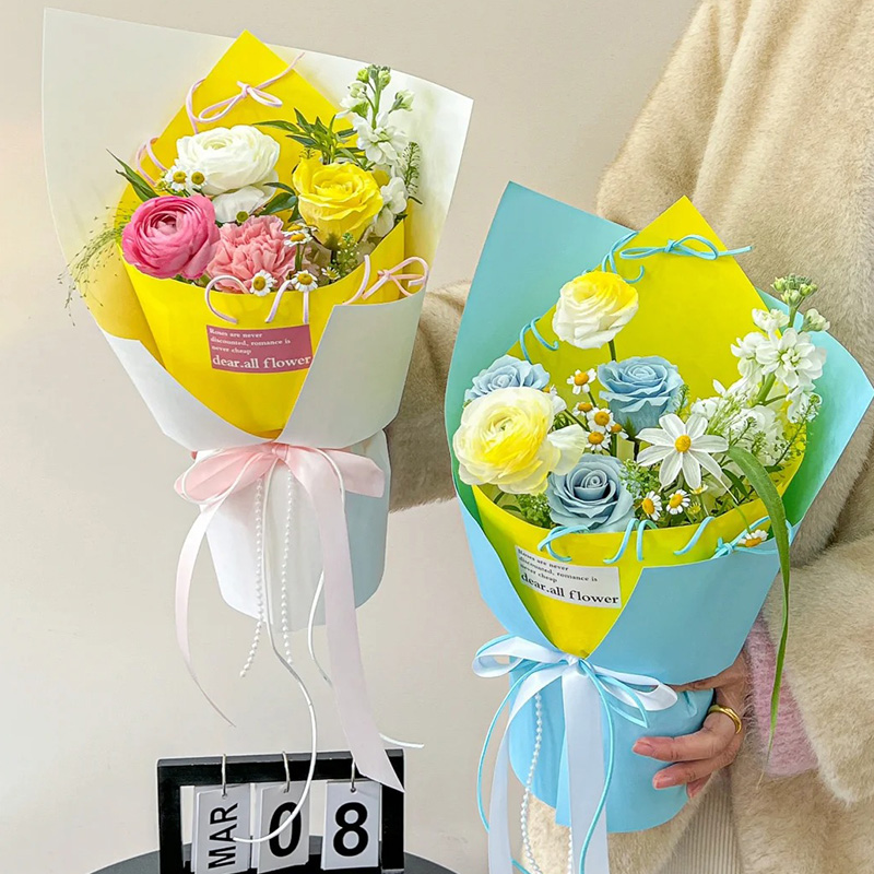 加厚157g马卡龙卡纸包花纸硬挺纸纯色鲜花花束包装纸花艺手工材料