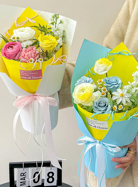 加厚157g马卡龙卡纸包花纸硬挺纸纯色鲜花花束包装纸花艺手工材料