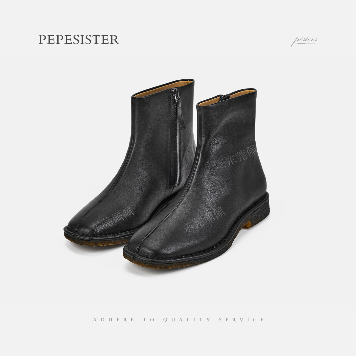 PEPESISTER【简意】英伦风时装靴复古短靴瘦瘦靴切尔西女靴B1690