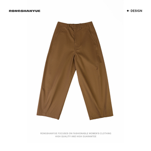 Rongshanyue百搭松紧腰宽松八分阔腿裤 子女5115 休闲显瘦2024裤