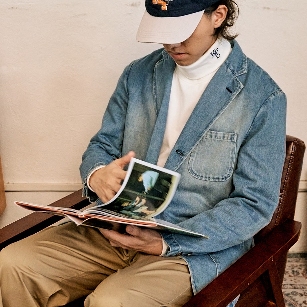 单排扣牛仔外套KUFFYLINK