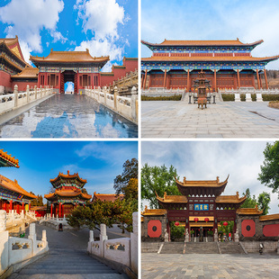 中国风北京故宫古代皇宫建筑宫殿直播背景布3d立体壁纸画直播间场景布置高级感网红拍照区男女主播抖音拍视频