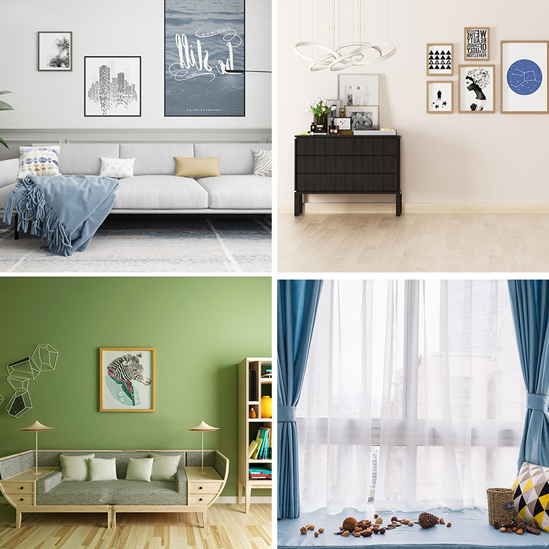 简约阳台沙发客厅直播间背景布直播间背景墙阳光书架书房壁纸壁画3d立体背景可移动网红抖音快手5d定制大尺寸