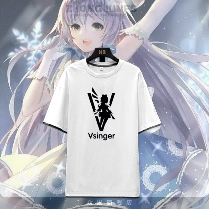 初音未来 miku洛天依动漫周边夏季男女情侣短袖半袖假两件T恤