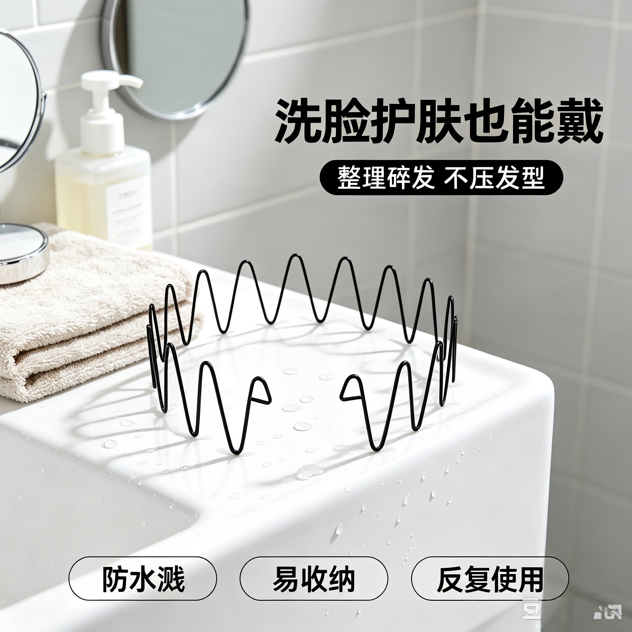 男女发箍隐形压发背头潮男波浪头箍洗脸运动发带百搭头饰网红发饰