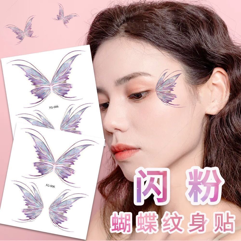 网红脸贴脸部妆容纹身贴软妹甜美可爱化妆贴饰节日面部彩绘贴纸