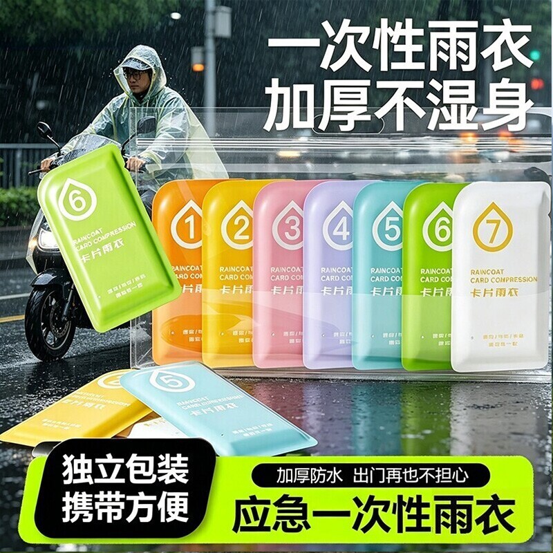 一次性雨衣便携式压缩卡片雨披