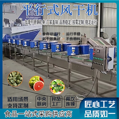 全自动平行式风干机橙子橘子橄榄吹干沥水机零部件包装袋烘干设备