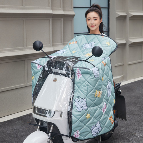 喏粒电动车加绒加厚挡风被防水冬