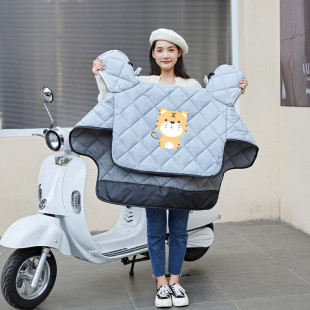 电动摩托车挡风被冬季加绒加厚电瓶自行车防水防风挡风罩冬款加大