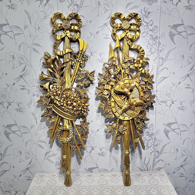 欧式复古壁饰墙面装饰挂件玄关走廊雕花墙饰轻奢巴洛克壁挂摆件