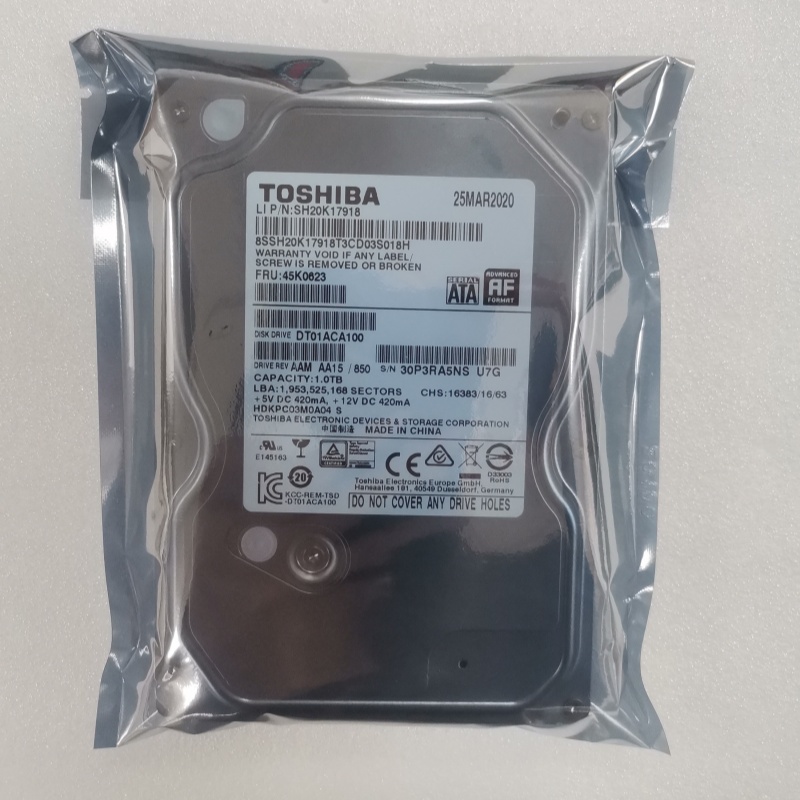 Toshiba/东芝 DT01ACA100 1T台式机7200转SATA 单碟1TB监控硬盘