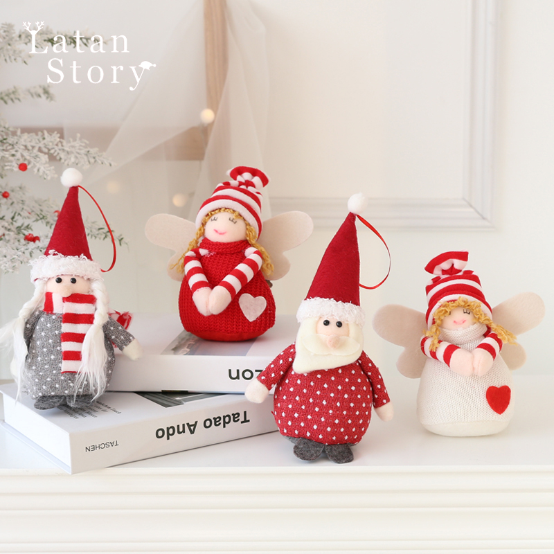 圣诞树INS小布艺天使毛绒玩具