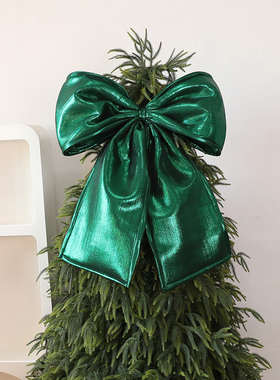 圣诞节装饰挂件绿色亮丝35cm80cm蝴蝶结圣诞树大中小号蝴蝶结装饰
