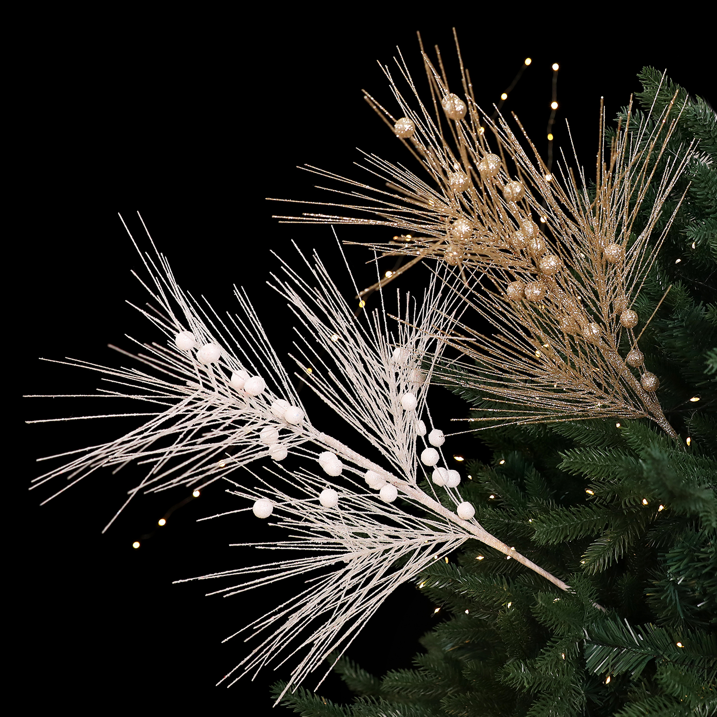 72cm金红线条插花圣诞节装饰品