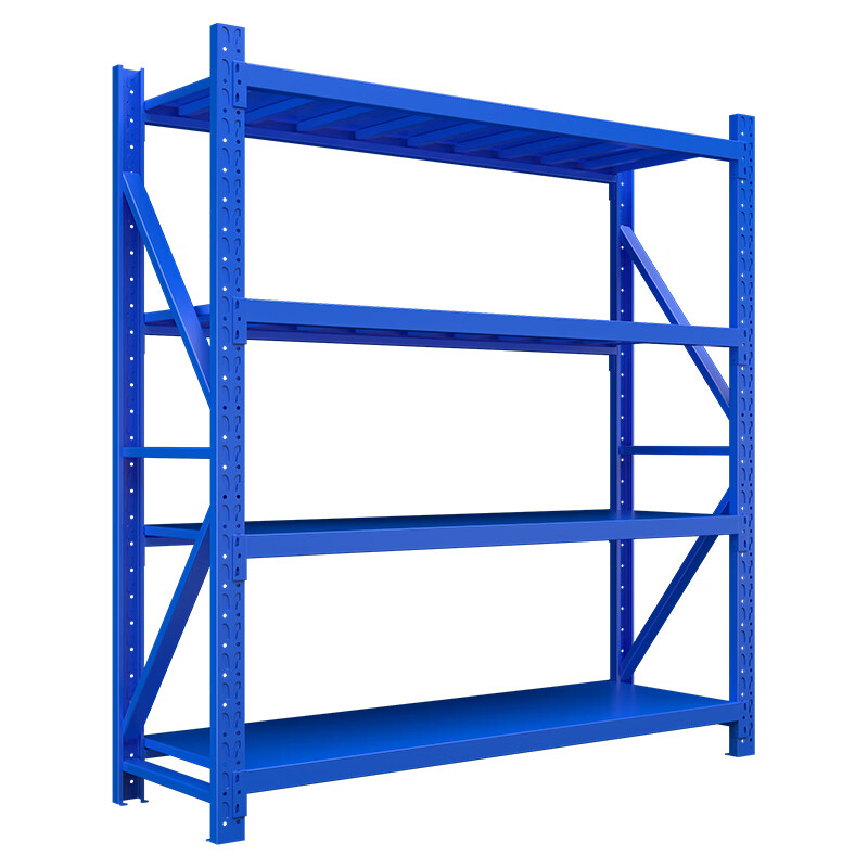 臻远 四层中型货架 主架 W1800*D600*H2000mm (蓝色) 40kg,
