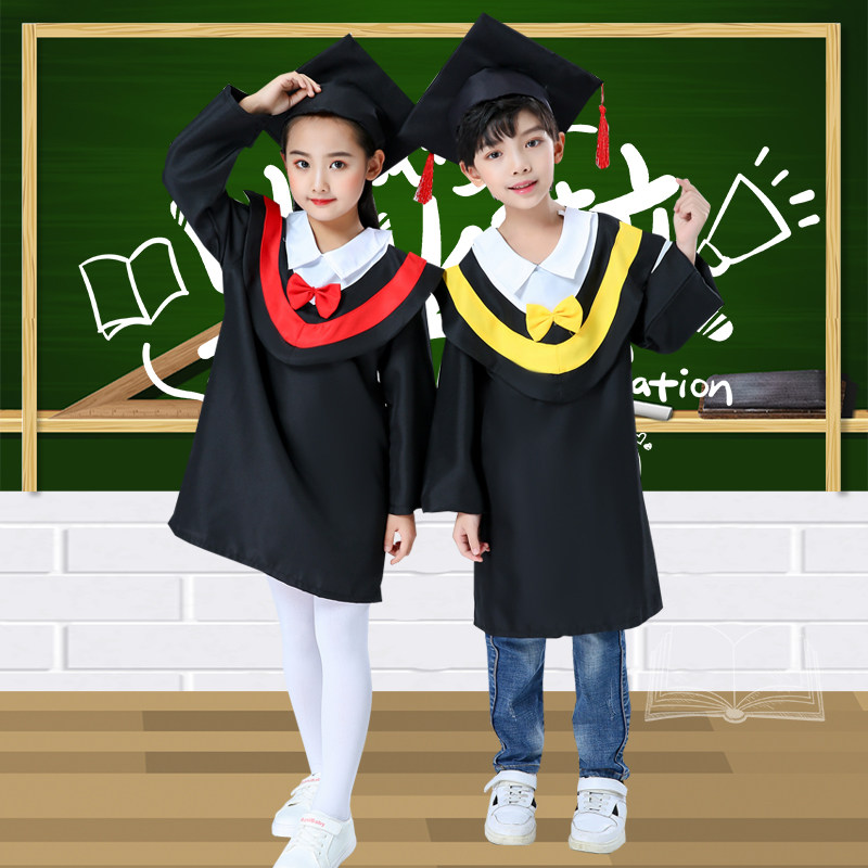 幼儿园学士服毕业照服装拍照博士帽毕业袍小学毕业礼服儿童演出服