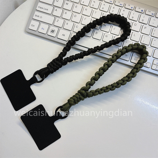 ins简约欧洲旅游新款 宠物相机壳通用CCD男女 手机挂绳腕带短绳纯手工编织简约防抢偷摔盗加粗固金属结实夹片式