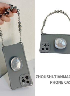 高级感灰色冷淡风支架适用vivo x200手机壳x100/x90/x80/x70手链手机壳pro手腕绳s19女款s18/s17s16s15小众潮