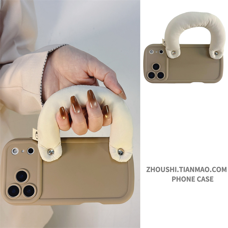 秋冬奶茶棕充棉腕带适用荣耀400pro手机壳300/200/100新款90gt高级感magic8/7时尚80全包70防摔x60保护套女款