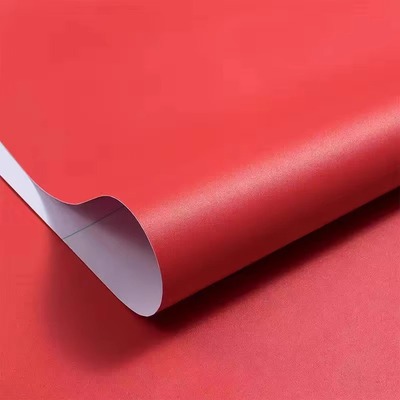 红色墙纸自粘纯色防水贴纸10米背景墙中国红壁纸自带胶婚庆即贴