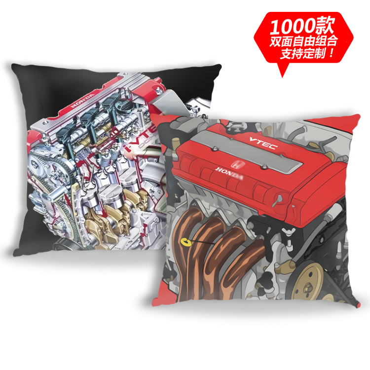 JDM定制抱枕汽车靠枕毛绒皮双面