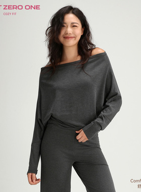 COZY FIT舒适系列柔软圆领长袖T恤女宽松显瘦百搭打底衫上衣