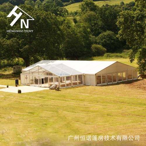 800平方米白色加透明顶婚礼篷房多功能可伸缩活动帐篷铝合金篷房