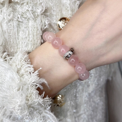 水晶果冻高级双环钻招桃花手链