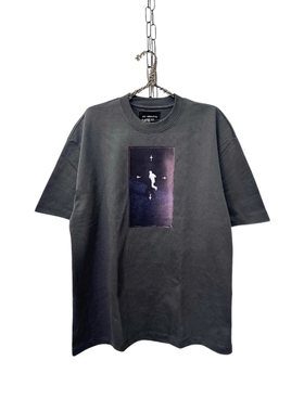 Without Me/sharkcolor小众设计重磅425g纯棉碳灰色调小领口短袖