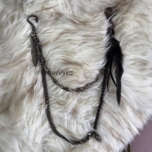 Without Me/4youreyez暗黑视觉羽毛 骷髅裤链挂件原创配饰小众