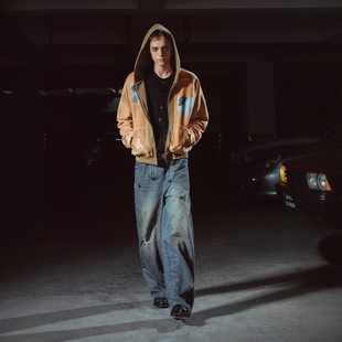 Without Me/RICHILL MELANCHOLY 25AW 撞色手绘插画连帽卫衣