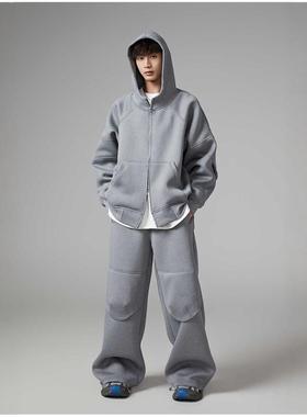 Without Me/INSOMNIA失眠者 太空棉小众原创灰色宽松开衫卫衣套装