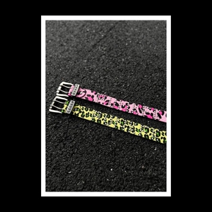 Without Me/ PunkFK迷彩铆钉皮腰带双排扣豹纹斑马毛奶牛西部朋克