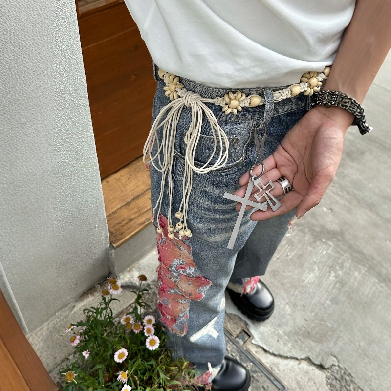 枪灰双十字架钥匙扣金属