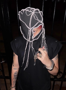 Without Me/Disark 新品重磅横机罗纹暗黑解构风头套