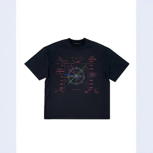 科幻印花中性T恤短袖 Without 星际赛博朋克圆领短款 ETHEREAL