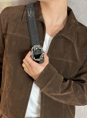 Without Me/ADV漆面蟒蛇鳞皮枪铜美杜莎万蛇雕花腰头皮带男女腰带