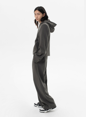 Without Me/MONBLACK立体褶裥直筒休闲宽松抽绳运动长裤百搭穿搭