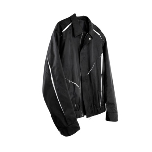 WithoutMe/OCEANBACCA金属尼龙亮银刀割拼接廓形垫肩夹克外套男女