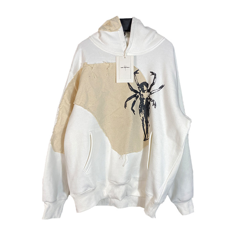 Without Me/1of remake Remake秋冬新款独特设计拼接结构印花帽衫